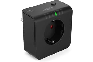 ANSMANN timer, energibesparande uttag, kompakt timeruttag med nedräkning, juldekoration, ingen standbyförbrukning, svart, 368