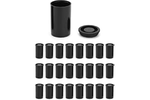 QWORK® 25 stycken filmburkar plastburk, filmburkar med lock, för vetenskapliga aktiviteter, filmburkar