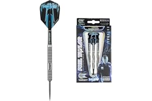 Target Darts Phil Taylor Power 8 Zero 80% Tungsten Steel Tip Darts Set | Mit Pro Grip Dart-Schäften, Nummer-6-Dart-Flügen, Dart-Etui | Professionelle Dartsets | 21G/22G/23G/24G/25G/26G