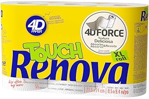 Renova Rollos De Cocina Touch 4D - 3 unidades Tecnología Extra Absorbente