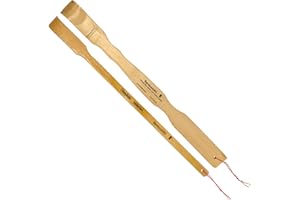 BambooMN 17 Inch Bamboo Wooden Back Scratchers Plus Free Travel Size Backsratcher for Itchy Relief