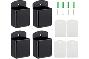 OUTALIZ Supporto Per Telecomando, 4 Pezzi Supporto Adesivo Nero Per Telecomando, Porta Telecomando Adesivo Da Muro, Scatola Porta Telecomando Da Parete, Supporto Per Telecomando Da Muro Per Casa E Ufficio