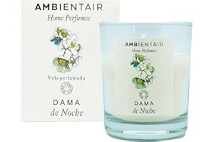 SEVENREEDS, Ambientair Home Perfume. Vela aromática Dama de noche, ambientador de dama de noche, Vela aromática para casa, Aromaterapia, Vela en vaso de cristal para interiores. Duración 30 horas