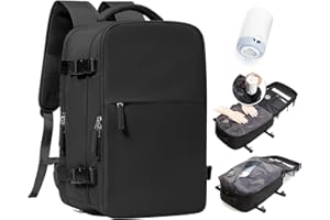 BJLFS Mochila viaje cabina avion 40x30x20 Ryanair Wizzair Equipaje de Mano 40x20x25 Vueling con Sistema de Vacío Mochila de Viaje Portátil Impermeable para Hombre y Mujer con Sistema de Compresion