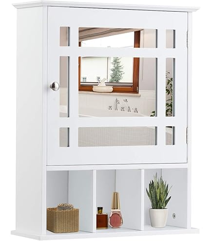 LIFEZEAL Armoire Murale Suspendu De Salle De Bain Avec Porte