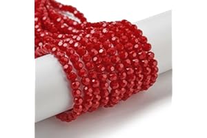 PERLIN Cuentas de cristal checas redondas de Bohemia de 4 mm, circonitas, 90 unidades, para enhebrar (rojo opaco)