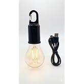 Vios Store Şarjlı Taşınabilir LED Ampul Lamba &ndash; USB ile Şarj Edilebilir, 3 Kademeli Işık, Asma Kancalı & Kamp, Bah&ccedil;e, Dolap, 
