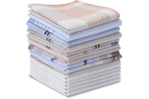 umorismo 20 Stück Taschentücher Stoff Herren, Reine Baumwolle Herrentaschentücher Cotton Handkerchiefs, Traditionelle Männertaschentücher Wiederverwendbar Herrentaschentücher
