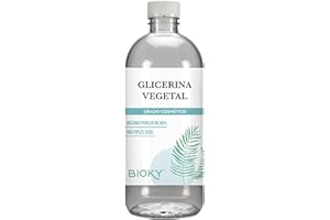 Bioky Glicerina Vegetal Líquida 1L – Elevada Pureza & Natural – Pura Multiusos, Jabones Hidratantes y Cosmética Casera: Piel y Cabello – Glicerina para Secar Flores (1)
