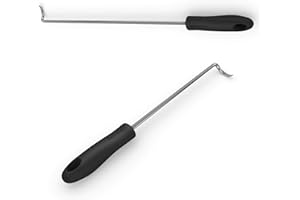 Cave Tools Pinne e gancio per carne per grigliare, capovolgere e girare verdure e carni, accessori per barbecue e affumicatore, per mancini, grande (43 cm) + piccolo (30,5 cm)