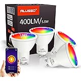Smart WLAN LED Lampe GU10 Alexa Glühbirnen, Dimmbar 5.5W WiFi Glühbirne Warmweiß-Kaltweiß und RGB Mehrfarbige Birne, Kompatib