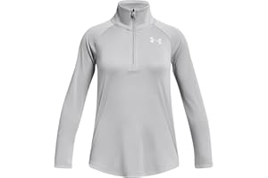 Under Armour Tech Graphic 1/2 Zip, Mod Gray Light Heather / / Metallic Silver, YLG