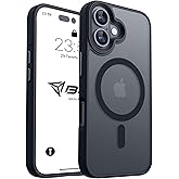 Case for iPhone from Babylon Camera Protected Matte Transparent Color Case with Magsafe Wireless Charging Feature (iPhone 16 Plus Black)