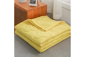 DOTBUY-SHOP Quilted Bedspread for Super King Size, 200x230cm Yellow Bedding Coverlets Quilted Bed Throws Soft Lightweight Reversible Sofa Blanket for All Season