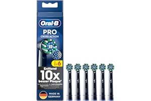 ‎ORAL-B Oral-B Pro CrossAction – ORIGINAL Aufsteckbürsten für Elektrische Zahnbürste – Überlegene Zahnreinigung, Ersatzbürsten mit Innovativen X-Borsten, Zahnbürstenaufsatz – Schwarz, 6 Stück