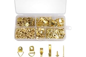 LOHEY Picture Hooks, 180PCS Heavy Duty Picture Hanging Kit Picture Frame Hangers with Nails,Picture Frame Hooks Holds 10-100 lbs for Hard Walls, Wooden