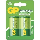 Gp Batteries Gp13G Greencell R20P/1250/D Boy Kalın Pil, 1.5 Volt, 2'Li Kart