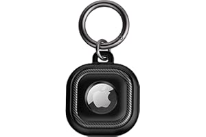 flixwerk®- AirTag Schlüsselanhänger AirTag Anhänger AirTag Hülle AirTag Keyring AirTags Kofferanhänger Hundeanhänger inkl. Schlüsselring im modernen Kohlefaser Style Carbon Look (schwarz)