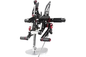 Arashi Motorcycle Adjustable Rearsets Footrests Foot Boards FootPegs for APRILIA RSV4 FACTORY APRC ABS 2013-2016 SBK SE/RSV4 2017-2021/Tuono V4 1100 2017-2020 Foot Peg Rest 1 Set Black