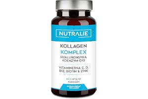 Kollagen Hydrolyserat Komplex, Hyaluronsyra, Hud och Brosk | Biotin Vitaminer C D B12 Q10 Zink, 60 Kapslar Hydrolyserat Kolla