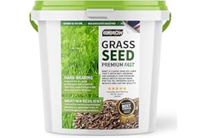 UK GROW UKgrow QuickSprout Grass Seed: Luxurious Lawn in Record Time - Perfect for UK Gardens (Bucket, 2 Litre)
