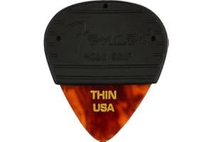 Fender Mojo Grip Guitar Picks, Celluloid, Thin, 3-Pack, Tortoiseshell