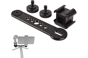 Fotoconic - Staffa di prolunga 3 in 1 con attacco a slitta fredda con adattatore 1/4, compatibile per treppiede, microfono, supporto per luce video