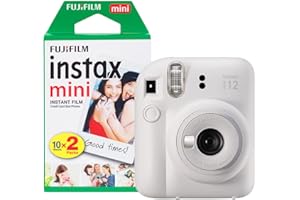 KHUNSQUNOLP Fujifilm Instax Mini 12 Instant Camera with 20 Shot Film Pack - Clay White