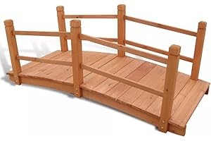 Tidyard Pont de Jardin Décoration Extérieure en Bois Massif 140 x 60 x 56 cm