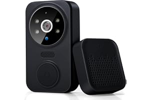 Umelee Ring Video Doorbell Wireless with Chime, WiFi Video Doorbell, Camera Doorbell with Cloud Storage, Vedio Doorbell Camera, 2-Way Audio, Battery Operated (Black)