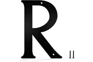 HOUNAHHA 12,7 cm Edelstahl gebürstete schwarze Hausnummern und Buchstaben aus schwarzem Metall, moderne Edelstahl-Adress-Briefkastennummer, für Häuser, Hotels, Wohnungen, Außen(R)