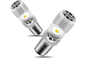 AURORIONCG BA20D Ampoules LED S2 Phares Moto 1200LM 10W pour S2 12V 35/35W Ampoules DC 9-80V