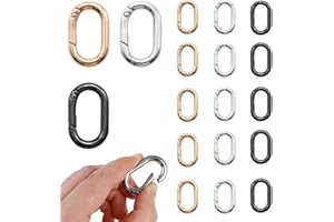 JYNXOR 18 pcs mosquetone llaveros, mosquetón, mosquetón pequeño, mosquetones ovalados pequeños, de Metal, llaveros, pequeños mosquetones de Resorte, carabinas para llaveros, Accesorios de Camping