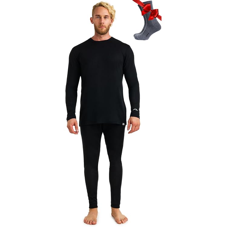 Sous-vêtements Thermiques Homme LAPASA 100% Laine Mérinos - Ensemble Haut Et Bas, Chaud Naturel