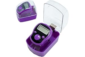 LAMXD Purple Knit Row Counter, Finger Digital Counter - Stitch Markers for Crocheting