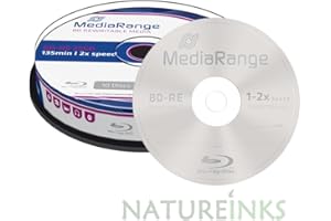 NATUREINKS 10 MediaRange Blank Media BD-RE 25 GB 2x Rewritable 135 mins MR501 Spindle