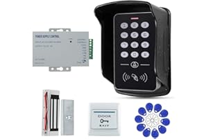 FTSTech Carte EM-ID Étanche 125KHz Système d'Entrée de Contrôle d'Accès de Sécurité à 1 Porte Kit Complet Complet avec Serrure Magnétique Électrique de 60 kg (A1 Keypad)