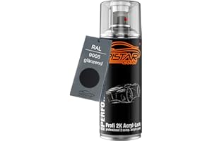 ‎TRISTARCOLOR TRISTARcolor RAL 9005 Tiefschwarz glänzend 2K Acryl Spraydose Sprühdose Spritzlack Sprühlack 400 ml schnelltrocknend