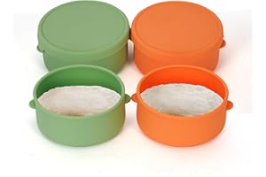 HOTOOLME Pizzaballenbox mit Deckel 4er Set Pizza Box aus antihaftendem Silikon Pizza teig Box gären und verarbeiten Gärbox für Pizzateig Box Teigballenbox Pizza Zubehör pizzateigbehälter