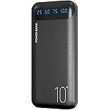 Power Bank 10000mAh Mobile Phone Portable Charger External Battery Pack with 2 USB 2.4 A Outputs and USB C Input Compatible w
