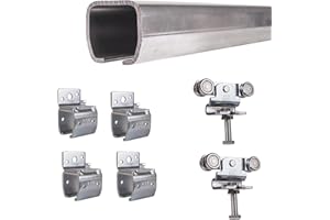 ATTAS MEA Schiebetürbeschlag Komplettset Schiebetore & Scheunentore Typ 0 bis 90 kg | 2-4-6 m |Schiebetorbeschlag | Laufschiene & Laufkatze | C Schiene für Außenbereich| Wandwinkel