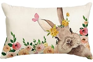 Artoid Mode Hase Blumen Schmetterling Ostern Kissenbezug, 30x50 cm Winter Frühling Saisonnal Zierkissenbezug Couch Wohnzimmer Deko