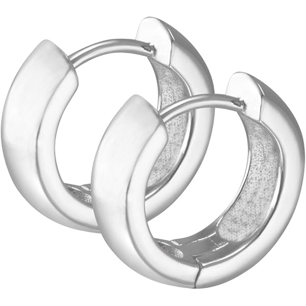 Vinani Orecchini A Cerchio Piccoli In Argento 925 Rodiato - Anallergici - Diametro 15mm
