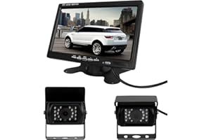 Pathson Car Rear View Kit for Bus Truck 7 inch LCD Monitor + 2* IR Reversing Camera 18 LED