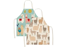 Canzoon Tablier cuisine enfant, 2 pièces Tablier en alpaga pour enfants, Idéal pour les petites mains de la cuisine Tablier de haute qualité pour les enfants passionnés de cuisine