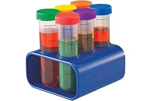 Learning Resources Tubes à essai géants pour la Science Primaire (Lot de 6) avec Support, Tubes, Science pour Enfants, Set de Chimie pour Enfants, à partir de 3 Ans