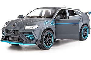 TGRCM-CZ 1/32 Lamborghini Urus Model Car Diecast Collectible Pull Back Toy Car with Light and Sound Toy Vehicle for 3+ Year Old Kids Boys Gift Gray