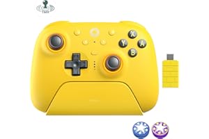 AKNES 8BitDo Ultimate 2 Bluetooth Controller für Switch 2/Switch/PC Windows, Switch Controller mit TMR Joysticks, Tactile/Hall Triggers, Programmierbare L4/R4 & 2 Back Paddle Buttons, RGB Fire Ring