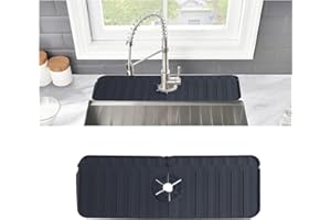 AIDEHUAKEJI Silikon Küche Wasserhahn Spüle Spritzschutz,Küchenarmaturen Saugfähige Matte Küche Badezimmer Arbeitsplatte schützen Bauernhaus (Schwarz01)