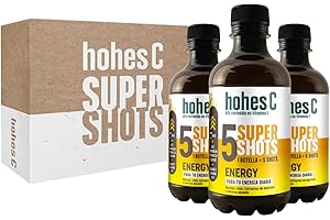 hohes C Super Shots Energy Bebida Vitamínica con Zumo de Uva, Naranja y Arándano Vitamina C y B12 - Pack de 3 (3x330 ml)